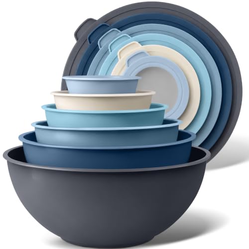 Piece Plastic Mixing Bowls with Lids Set