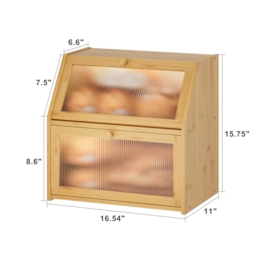 Extra Large Bread Box for Kitchen Counter (Natural / Extra Large)