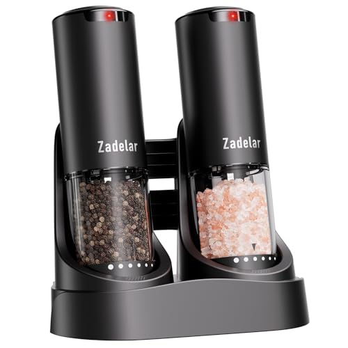 Electric Rechargeable Salt and Pepper Grinder Set