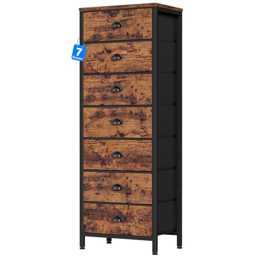Tall Dresser with 6 & 7 Fabric Storage Drawers