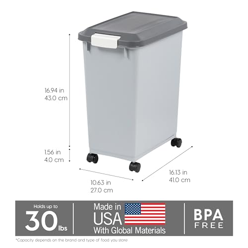 Dog Food Storage Container with Wheels