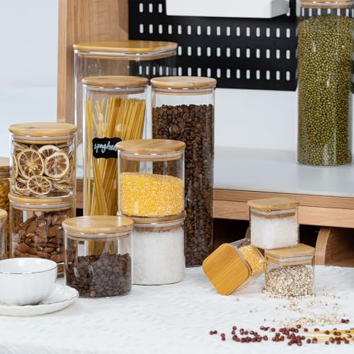 Round Glass Storage Containers with Bamboo Lids