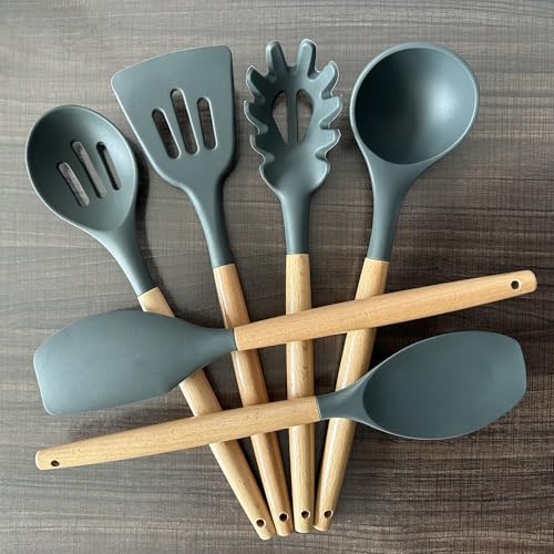 Kitchen Cooking Utensils Set (Standard 6-Piece Set / Gray)