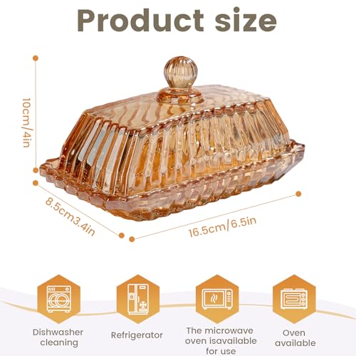 Butter Dish with Lid for Countertop Butter Container Holder Keeper Tray
