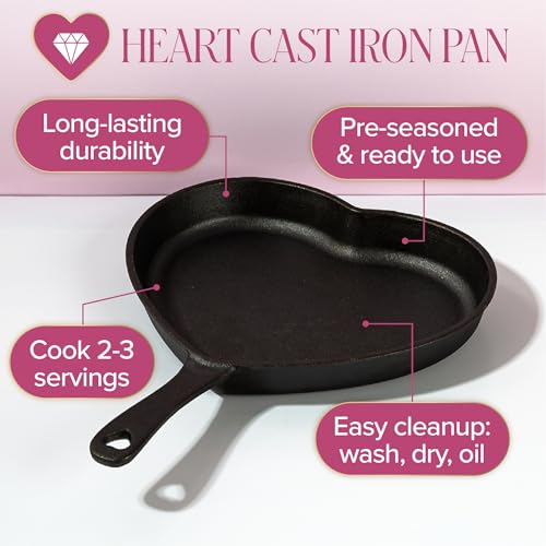 Enameled Cast Iron Heart Skillet Pan