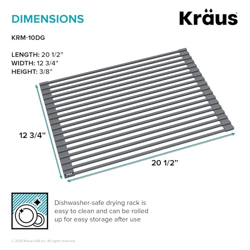Roll Up Dish Drying Rack with Self (Black / 21 Inch - Regular Sink / Drying Rack, Mat & Soap Holder)