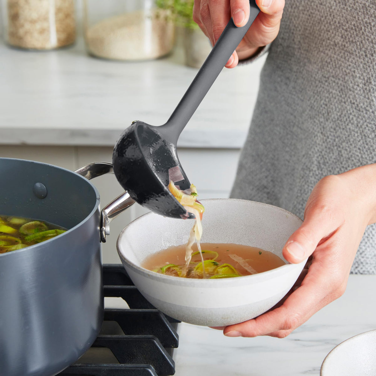 Silicone 7 Piece Cooking Utensil Set (7 Piece Utensil Set / Charcoal Gray)
