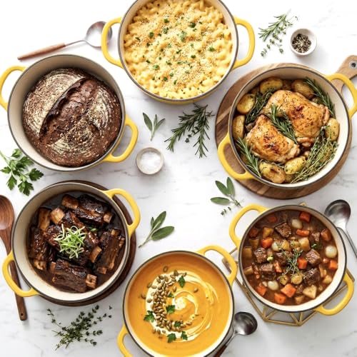 5.7 qt Enameled Cast Iron Dutch Oven Pot with Lid (Limoncello / 5.7 QT)