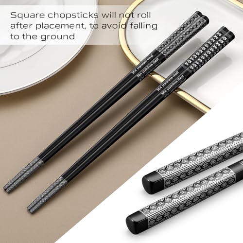 8 Pairs Metal Chopsticks Reusable 18