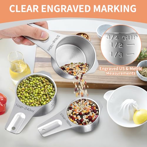 Measuring Cups and Spoons Set (Square Spoons)