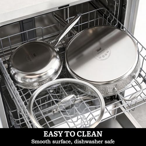 14-Piece Tri-Ply Hammered Stainless Steel Cookware Set (14-Piece)