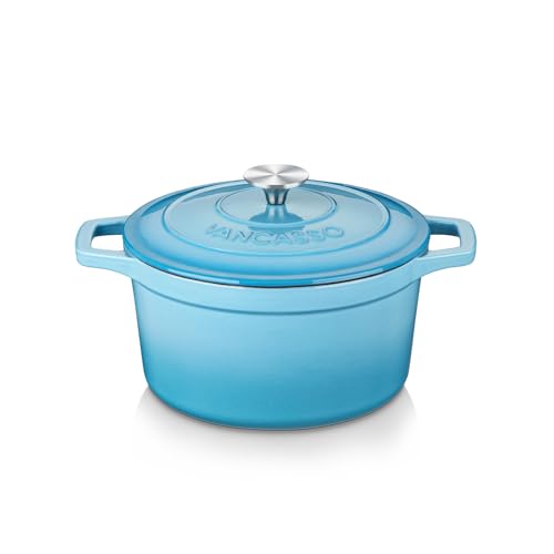 2.5 Qt Enameled Cast Iron Dutch Oven with Lid (2.5 Qt-round / Blue)