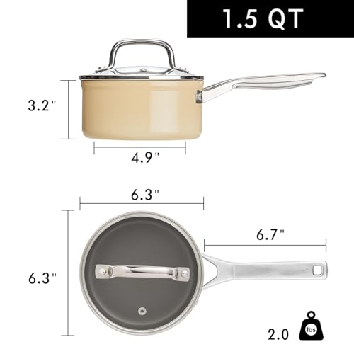 saucepan with Tempered Glass Lid