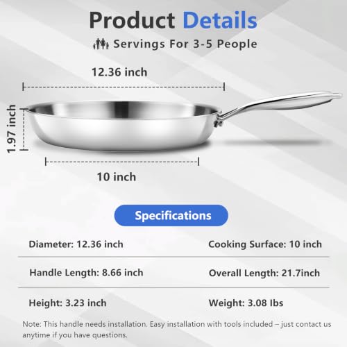 Tri Ply Stainless Steel Frying Pan