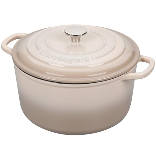 Enameled Cast Iron Dutch Oven Pot with Lid (4.5 QT / Latte)