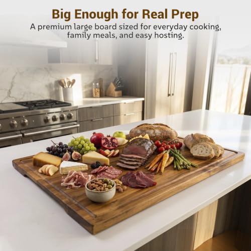 Extra Large Acacia Wood Cutting Board 30 x 20 in (30"L x 20"W)
