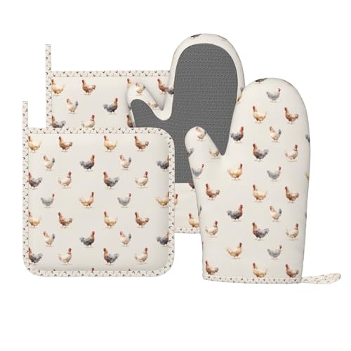 Oven Mitts and Pot Holders Set (A093)