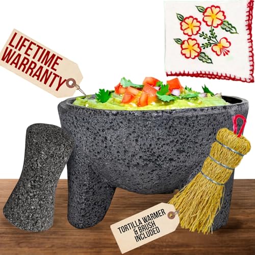 The Original Molcajete Mexicano Bowl Handmade of Authentic Lava Rock