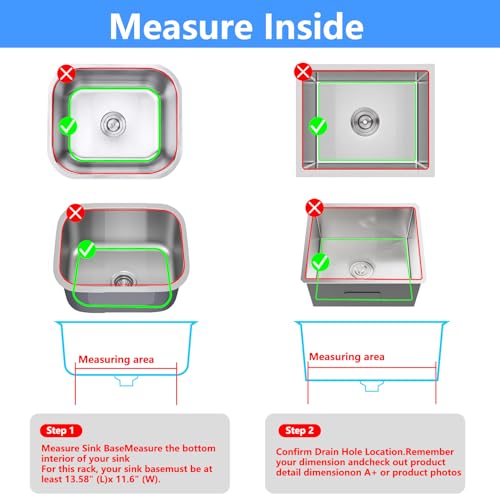 Sink Protectors for Kitchen Sink 13.58"x11.5"Silicone Kitchen Sink mat 2pcs (13.58"x11.6" / Gray)