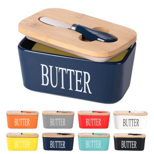 Large Butter Container Keeper Storage with Stainless Steel Butter Knife Spreader