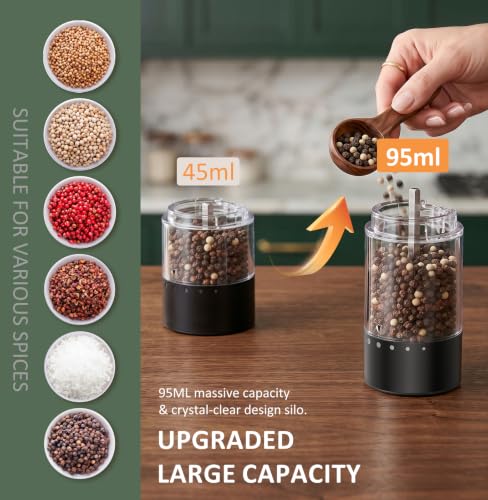 Electric Rechargeable Salt and Pepper Grinder Set