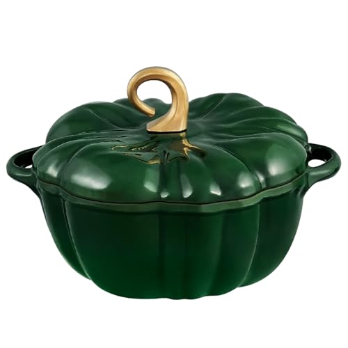 Pumpkin Dutch Oven Pot with Lid 3.8 Qt (Green / 3.8 qt)