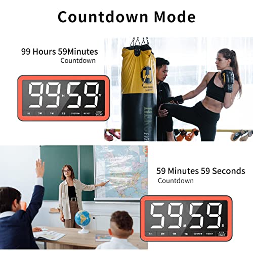 Large 7.8" Digital Timer (Black Red)