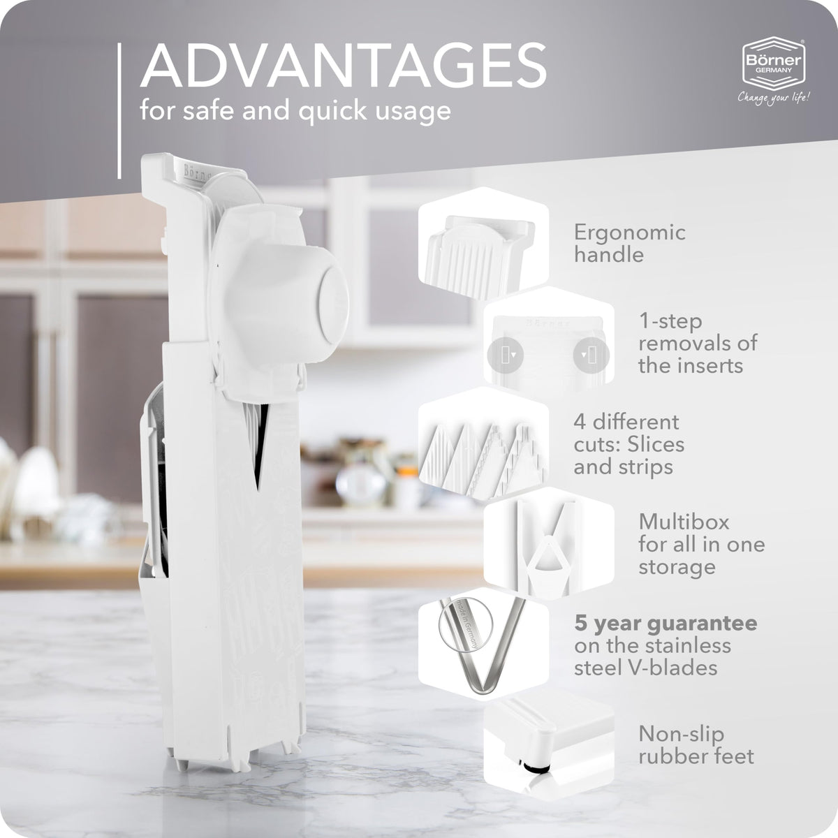 Mandoline Food Slicer Börner V3 (Standard / White)