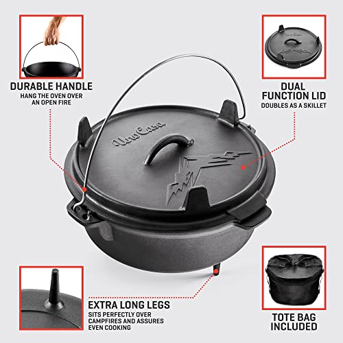 6 Qt Cast Iron Dutch Oven for Camping