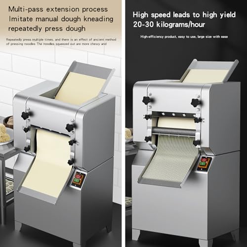3-in-1 Commercial Pasta Maker with Dough Sheeter,Noddle Cutter & Dough Pressing Machine,Kneader,Noddle Cutter Dough Pressing Machine Suitable For Making Pizza,Noodles (3mm Noodle Knife) (Floor-standing)