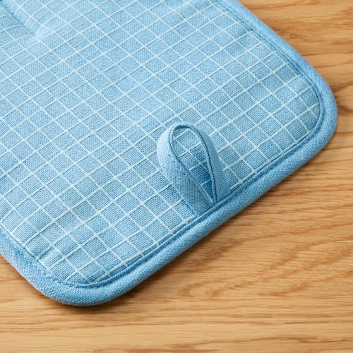 Gourmet Series Gridlines Pot Holders 2 (Blue Velvet)