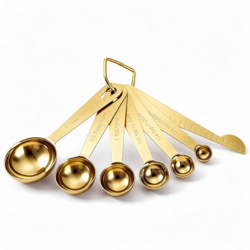 7 Piece Measuring Spoons Set (Gold / Spoons of 7)