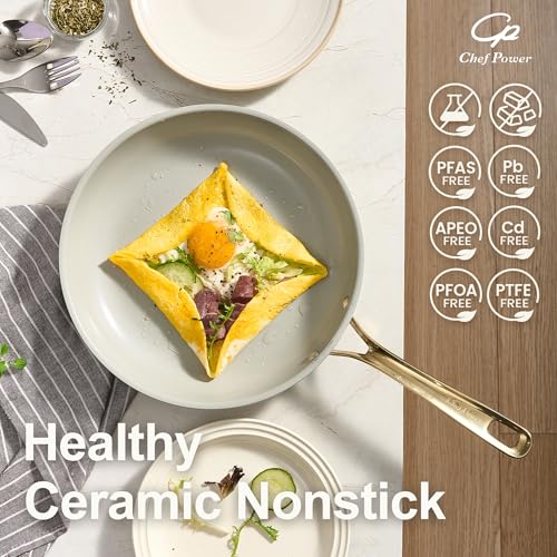 Ceramic Frying Pan 5Pcs (Sage Green)