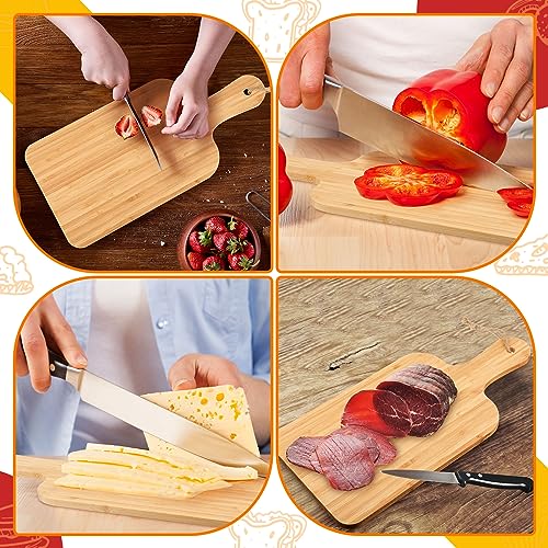 18 Pcs Bamboo Cutting Board Bulk with Handle 15" x 7" (15" X 7" / Bamboo)