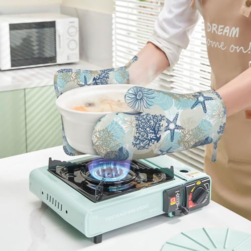 Oven Mitts and Pot Holders Set of 4 Silicone Kitchen Mitten Gloves and Non