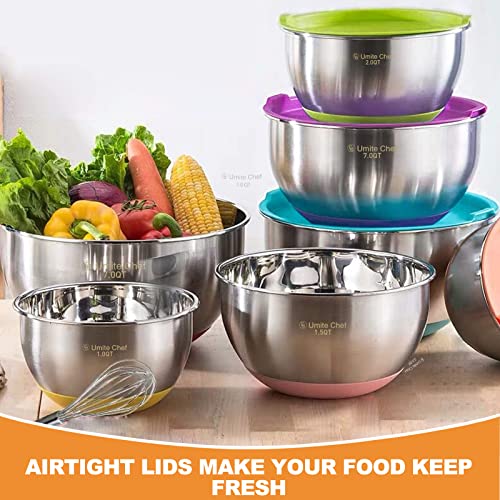 Mixing Bowls with Airtight Lids (Multicolor)