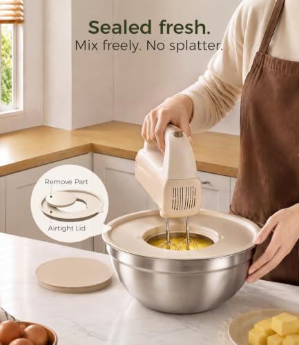 Stainless Steel Mixing Bowls (Beige)