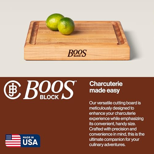 Block CB1052 1M1212175 Maple Wood Square Cutting Board with Juice Groove (Medium Brown / 12"L x 12"W)