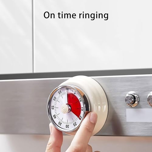Elegant Stainless Steel Vintage Kitchen Timer with Magnetic Attachment (01-pink)