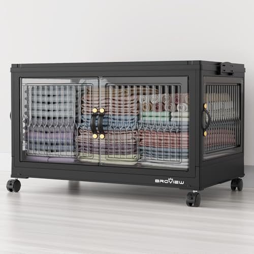 Large Stackable Storage Bins with Lids Foldable Boxes