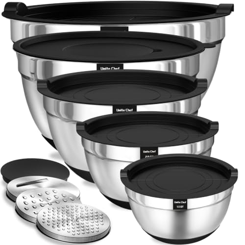 Mixing Bowls with Airtight Lids Set (Black)