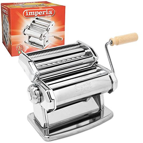 IPasta Classic Line. Pasta Machine 100% Made in Italy. Fresh pasta machine in steel. Manual roller with crank. Creates dough sheets for Lasagne (End of line)
