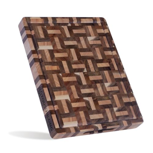 Cutting Board Large End Grain Acacia Wood Mixed With Oak (Acacia L)
