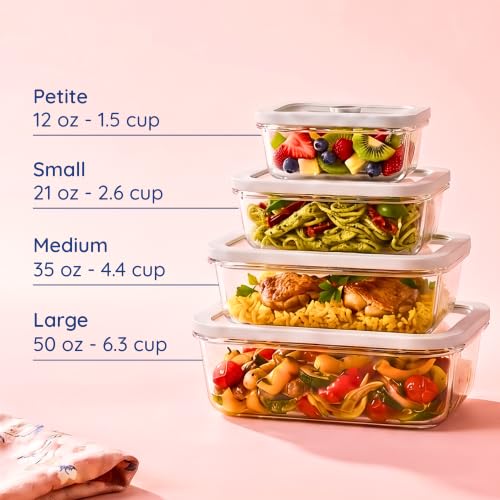Non Toxic Glass Food Containers with Lids (Gray / Multi Size)