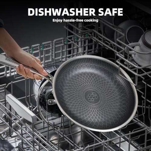 3 Piece Hybrid Honeycomb Nonstick Skillet Set (8/10/12inch without lid)
