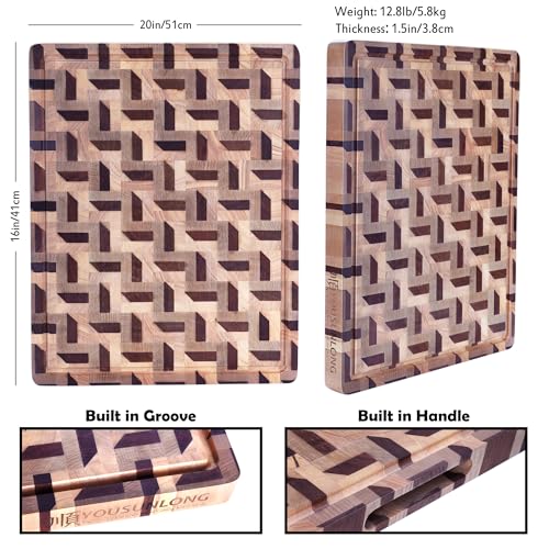 3D Zigzag Pattern End Grain Cutting Board (Maple XL)