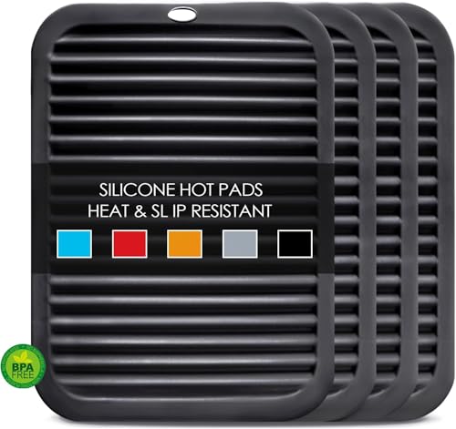 Silicone Trivet Mats Microwave Mat Pot Holders for Hot Pan and Pot Pads. Heat Resistant Counter Mats for Tables