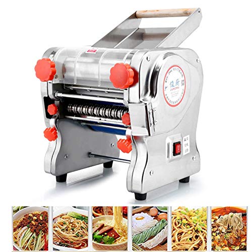 Hengwei 750W 110V Stainless Steel Commercial Electric Noodle Making Pasta Maker Dough Roller Noodle Cutting Machine Shipping from US