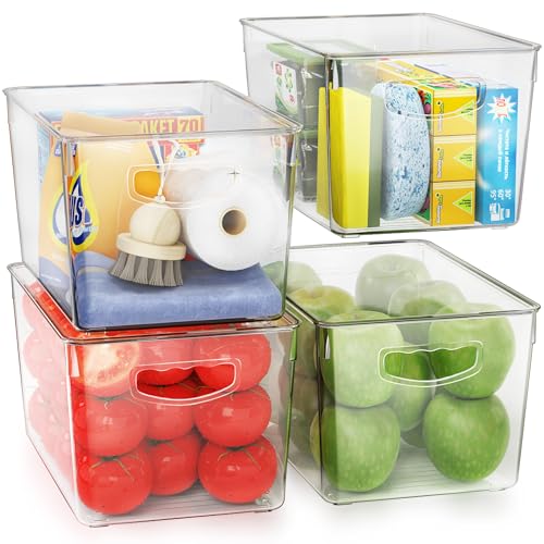 Clear Storage Bins with Lids Stackable