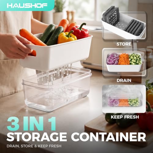 9-in-1 Vegetable Chopper & Mandoline Slicer, 7 Blades, Drain Basket